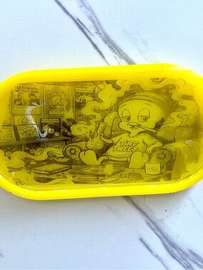 Stoned Tweety Bird Decorative Rolling Tray | Cartoon Stoner Yellow Collectible